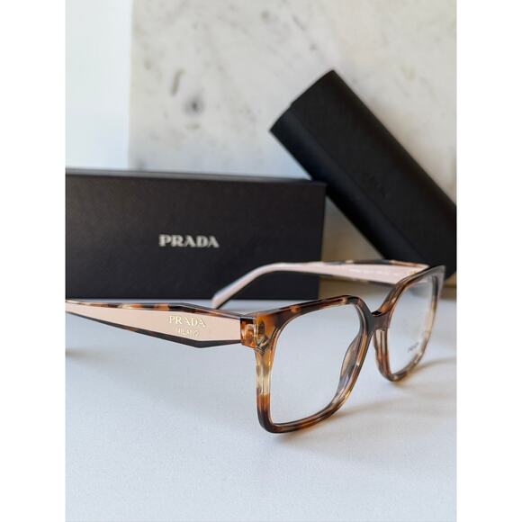 NEW Prada PR B03V Brown Powder Square Eyeglasses Frames main image 7
